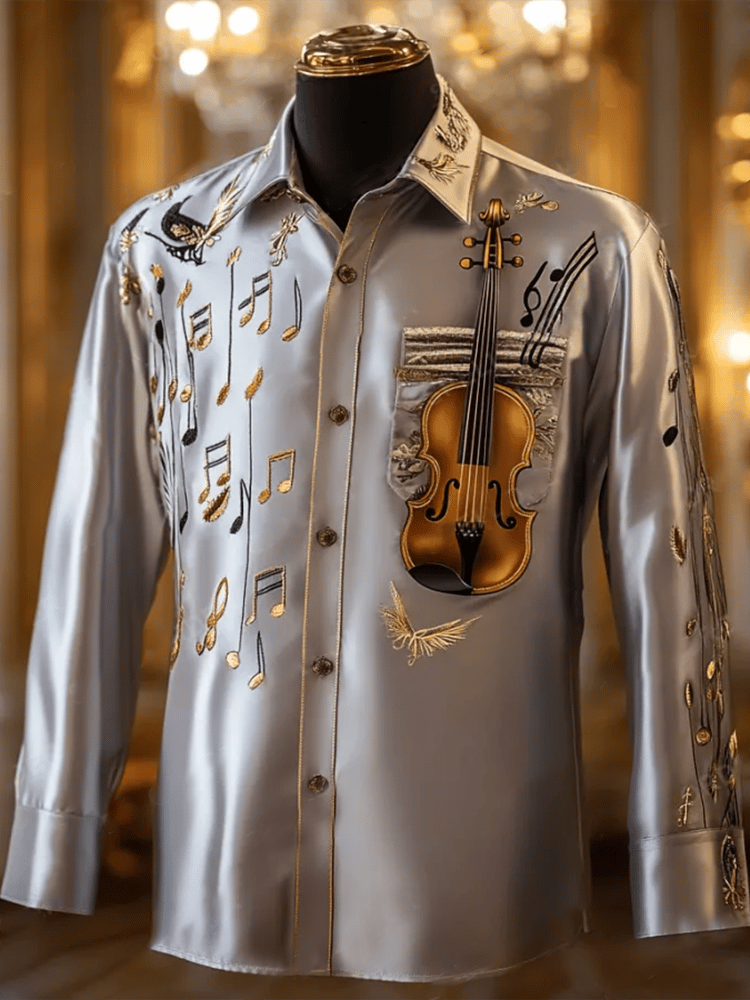 Men's Satin Luxe Long Sleeve Button Down Shirt