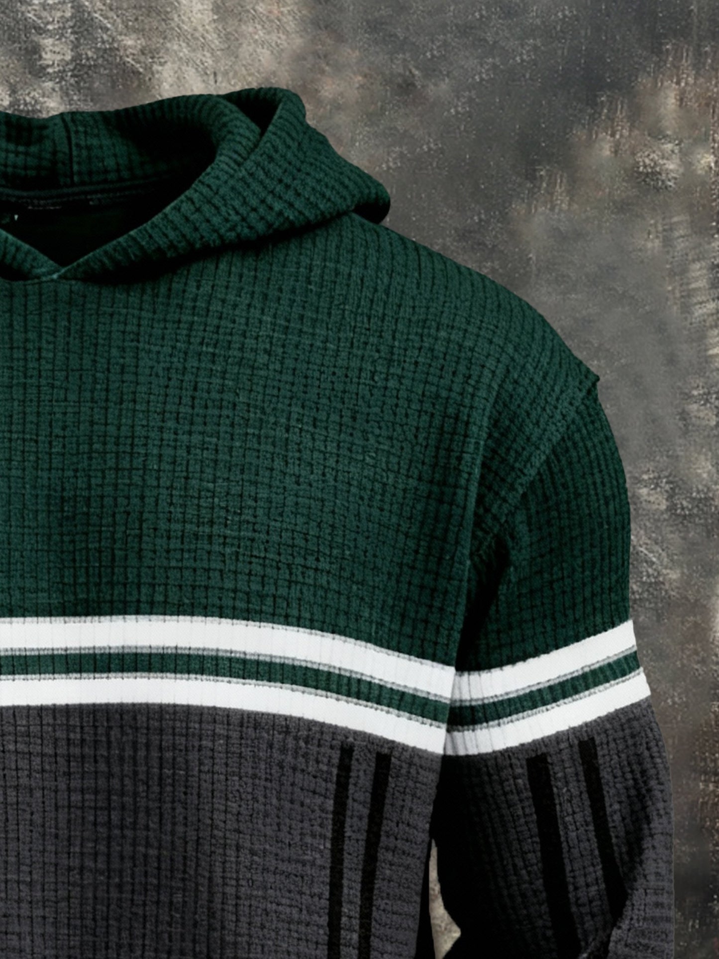 Men's Vintage Color-Block Printed Zip-Up Hoodie