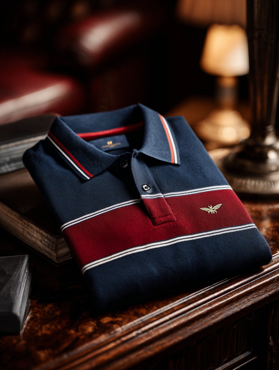 Men's Striped Business Casual Short Sleeve Polo Shirt