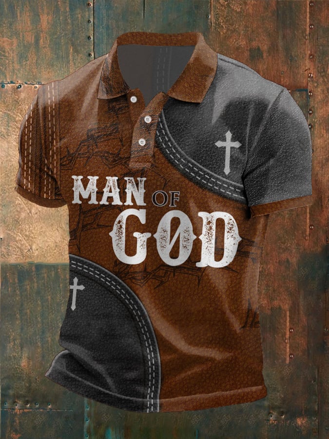 Men's Casual Christian Faith Printed Polo Shirt