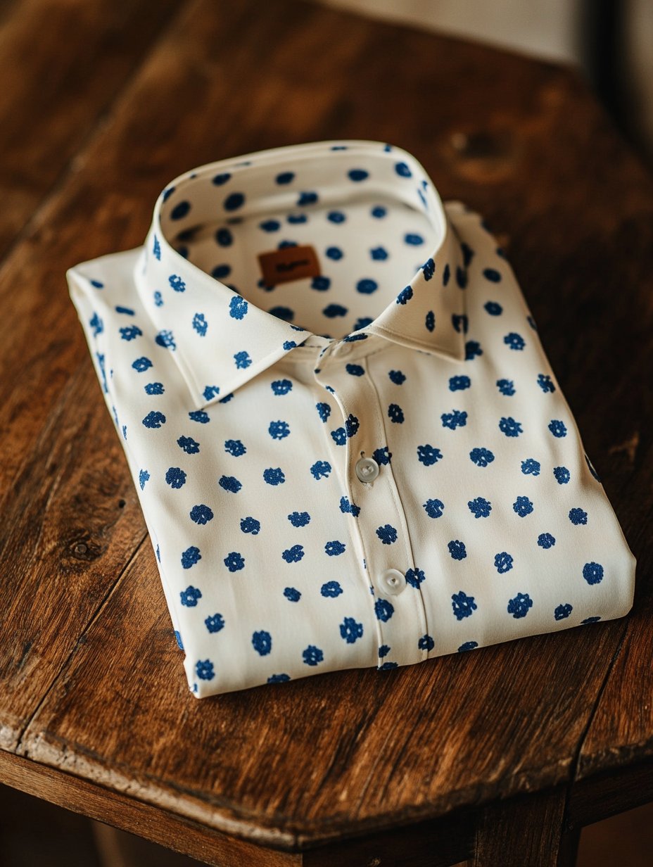 Men's Business Casual Floral Lapel Short Sleeve Shirt