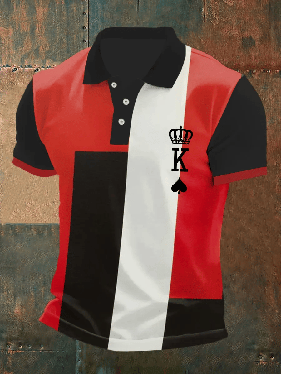 Men's Poker King Print Polo Shirt