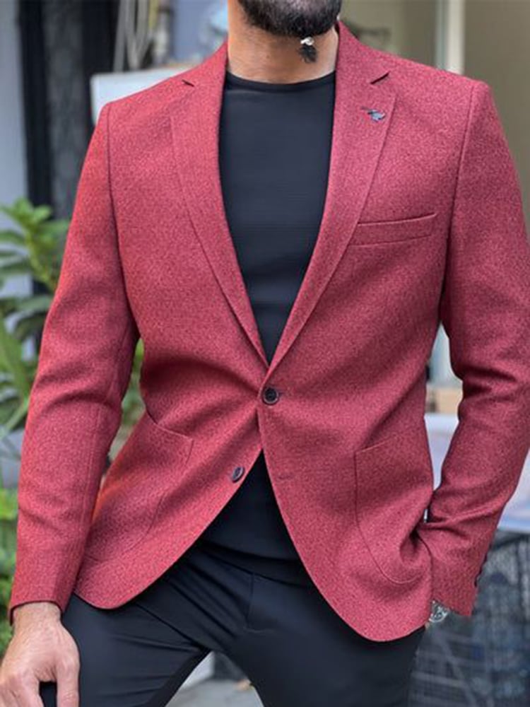 Men's Business Casual Large Pocket Solid Color Blazers