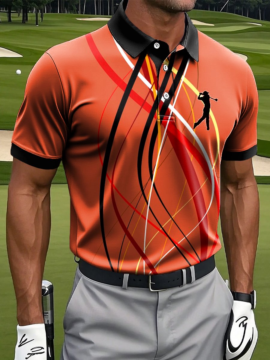 Men's Casual Contrast Color Polo Shirt