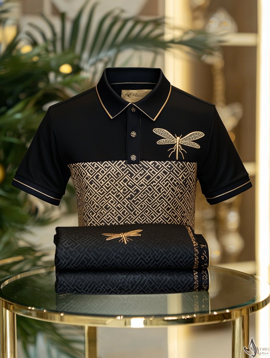 Men's Business Casual Button Short Sleeve Polo Shirt