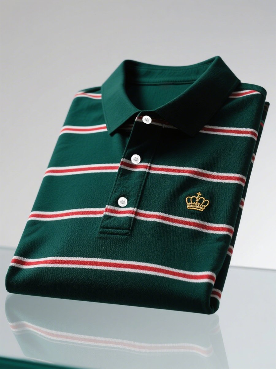 Men's Business Casual Button Short Sleeve Polo Shirt