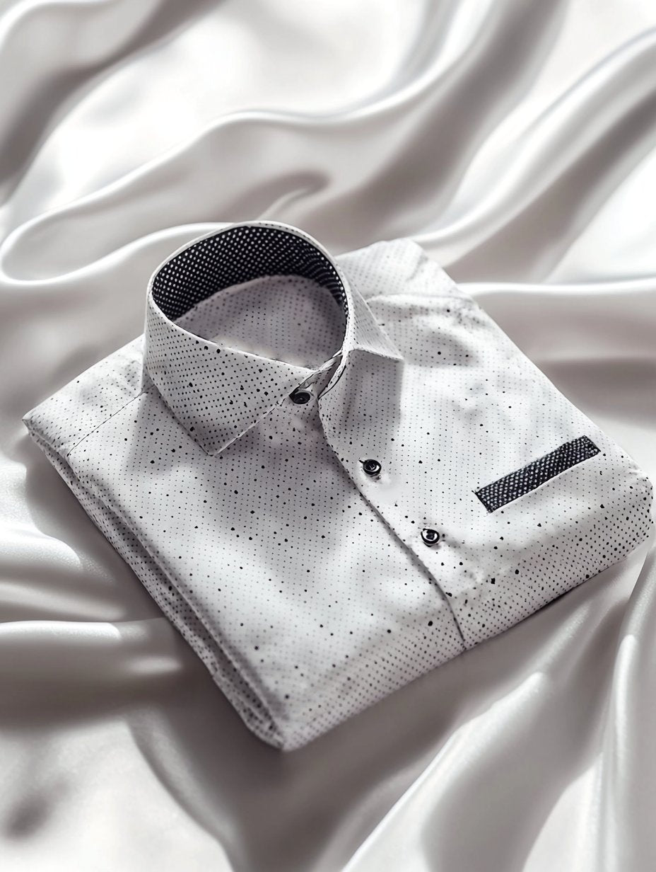 Men's Business Satin Luxury Printed Casual Short Sleeve Button Shirt