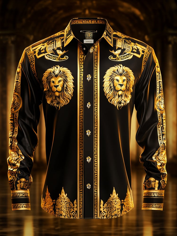 Men's Satin Luxe Long Sleeve Button Down Shirt