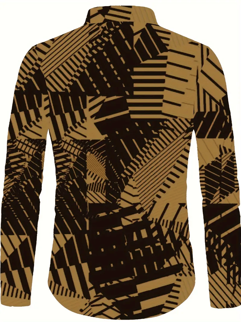 Men's Business Casual Striped Long Sleeve Shirt