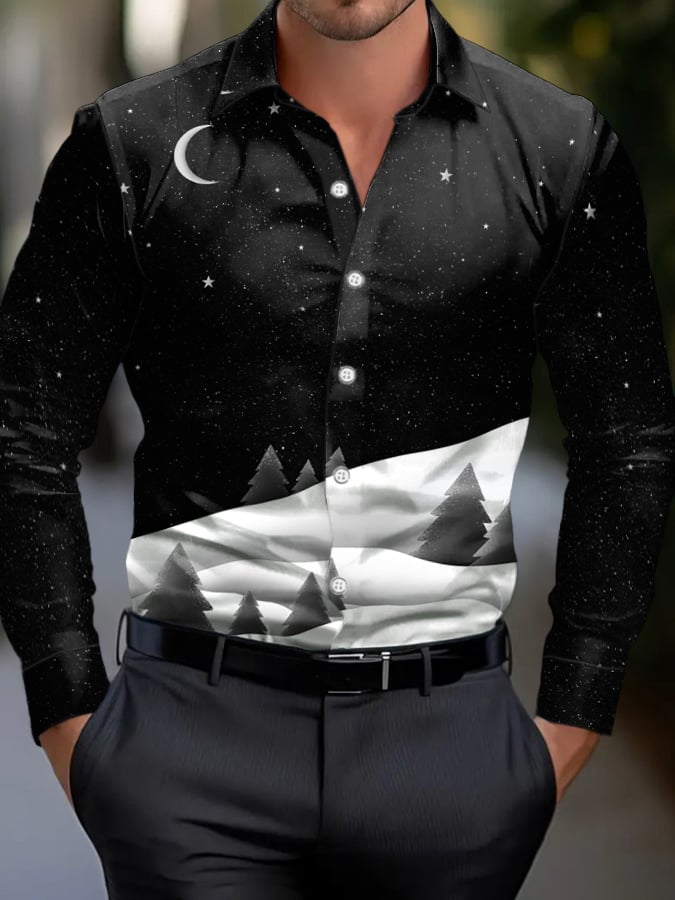 Men's Business Casual Striped Shirt
