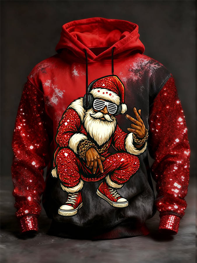 Men's Christmas Glitter Print Sweatshirt