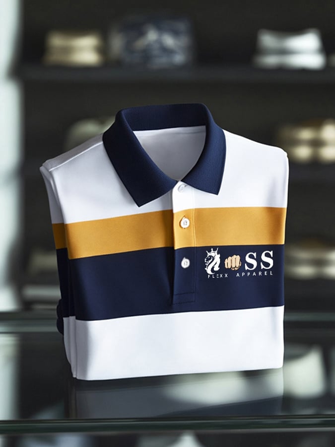 Men's Business Casual Printed Polo Shirt