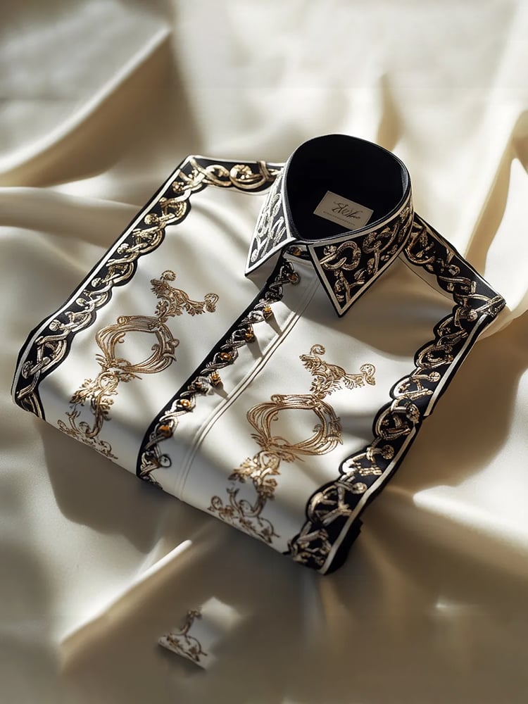 Men's Satin Luxe Long Sleeve Button Down Shirt