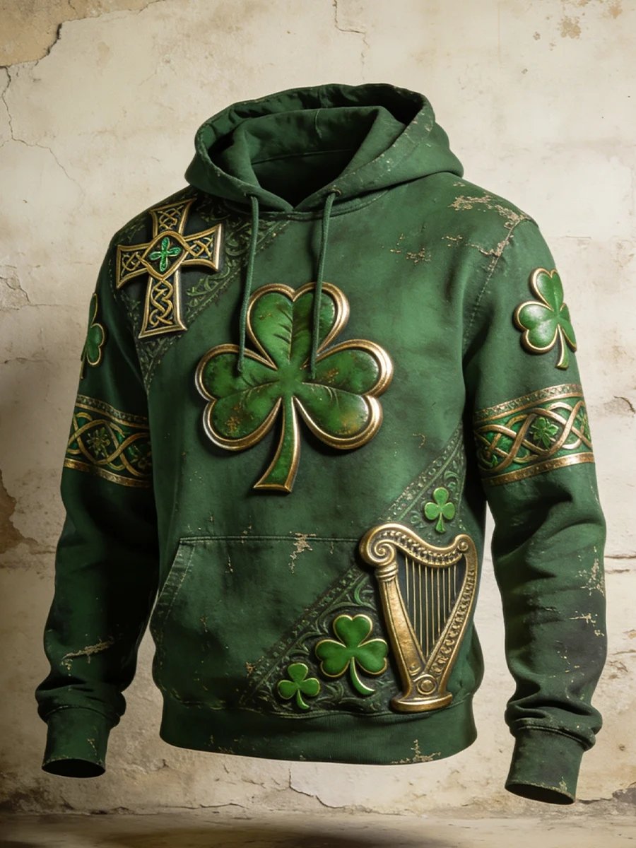Men's casual retro St. Patrick's Day sweatshirt