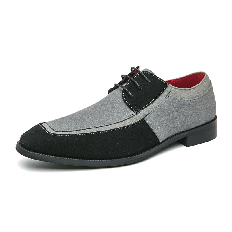 Men's Stylish British Style Matte Crash Color Lace Up Wooden Sole Casual Faux Leather Shoes