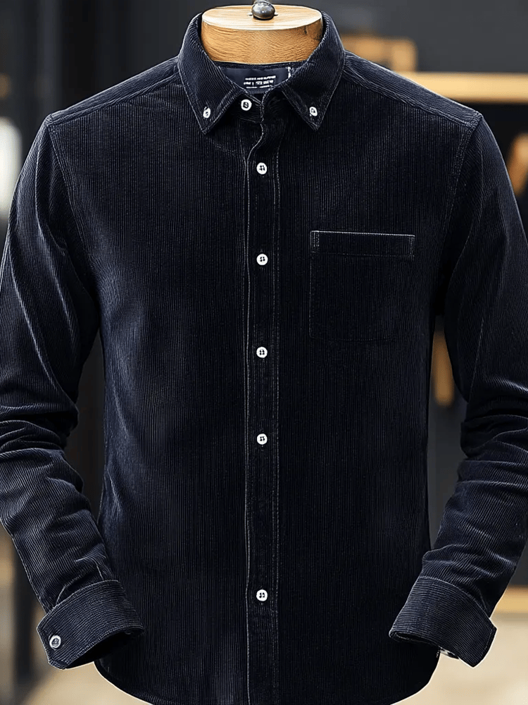 Men's Vintage Business Flannel Long Sleeve Shirt