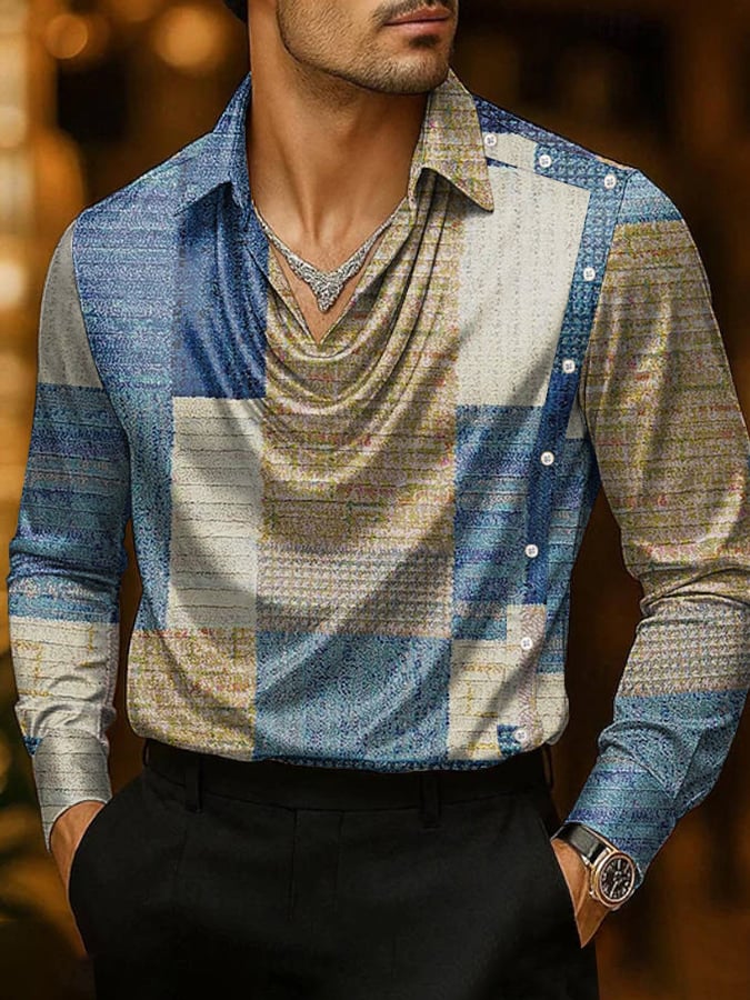 Men's Business Casual Satin Shirt