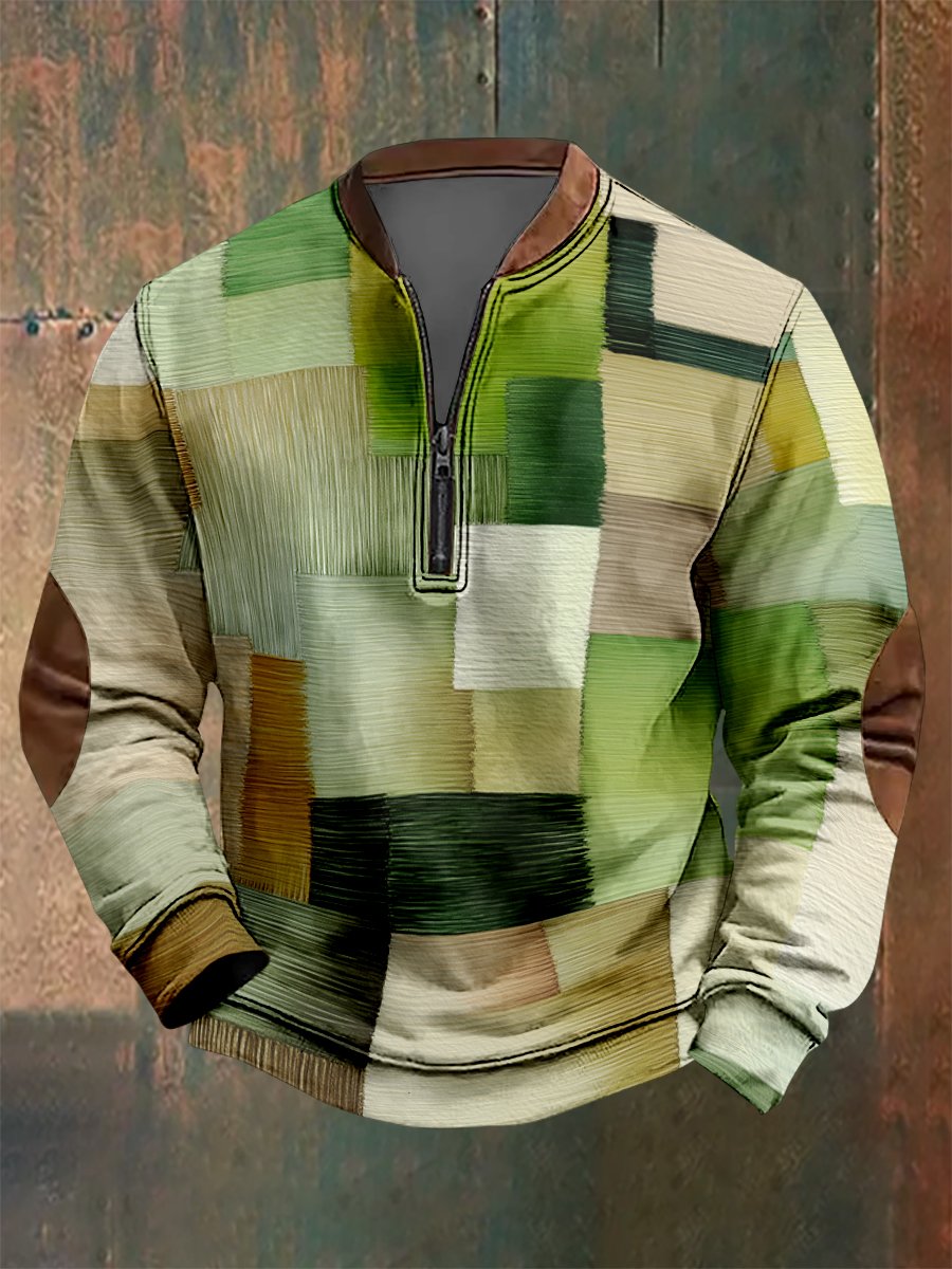 Men's Vintage Geometric Style Print Sweatshirt