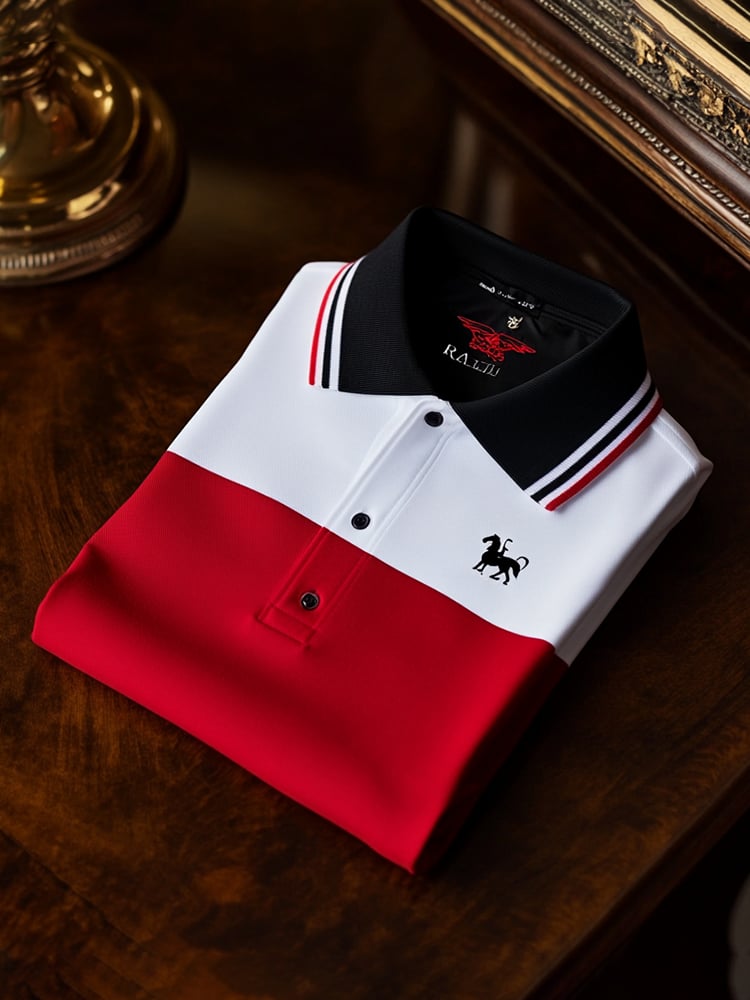 Men's Classic Business Logo Button Short Sleeve Polo Shirt
