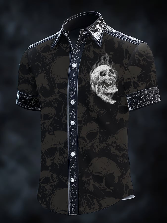 Men's Gothic Dark Short Sleeve Shirt