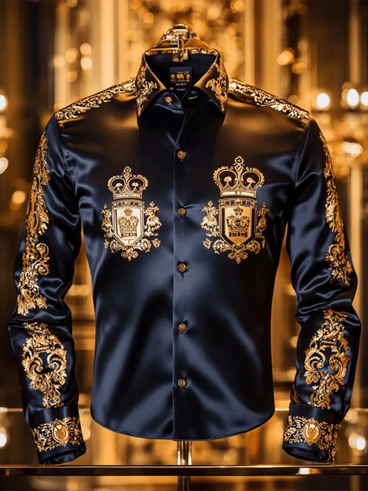 Men's Satin Luxe Long Sleeve Button Down Shirt