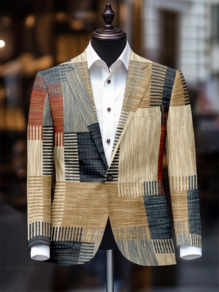 Men's Retro Casual Plaid Blazer