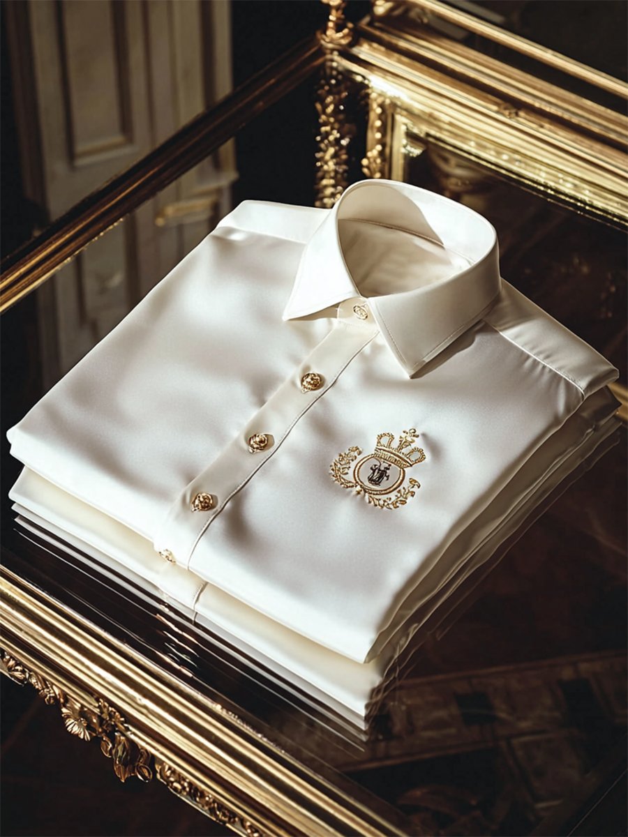 Men's Satin Luxe Long Sleeve Button Down Shirt