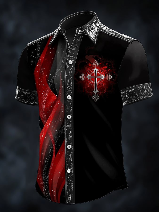 Men's Casual Fashion Dark Contrast Shirt