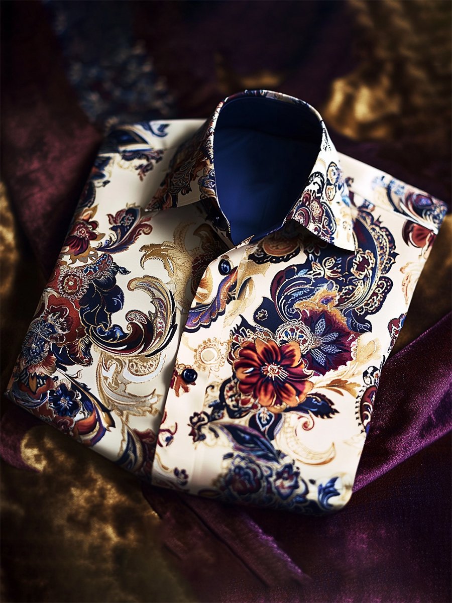 Men's Satin Luxe Long Sleeve Button Down Shirt