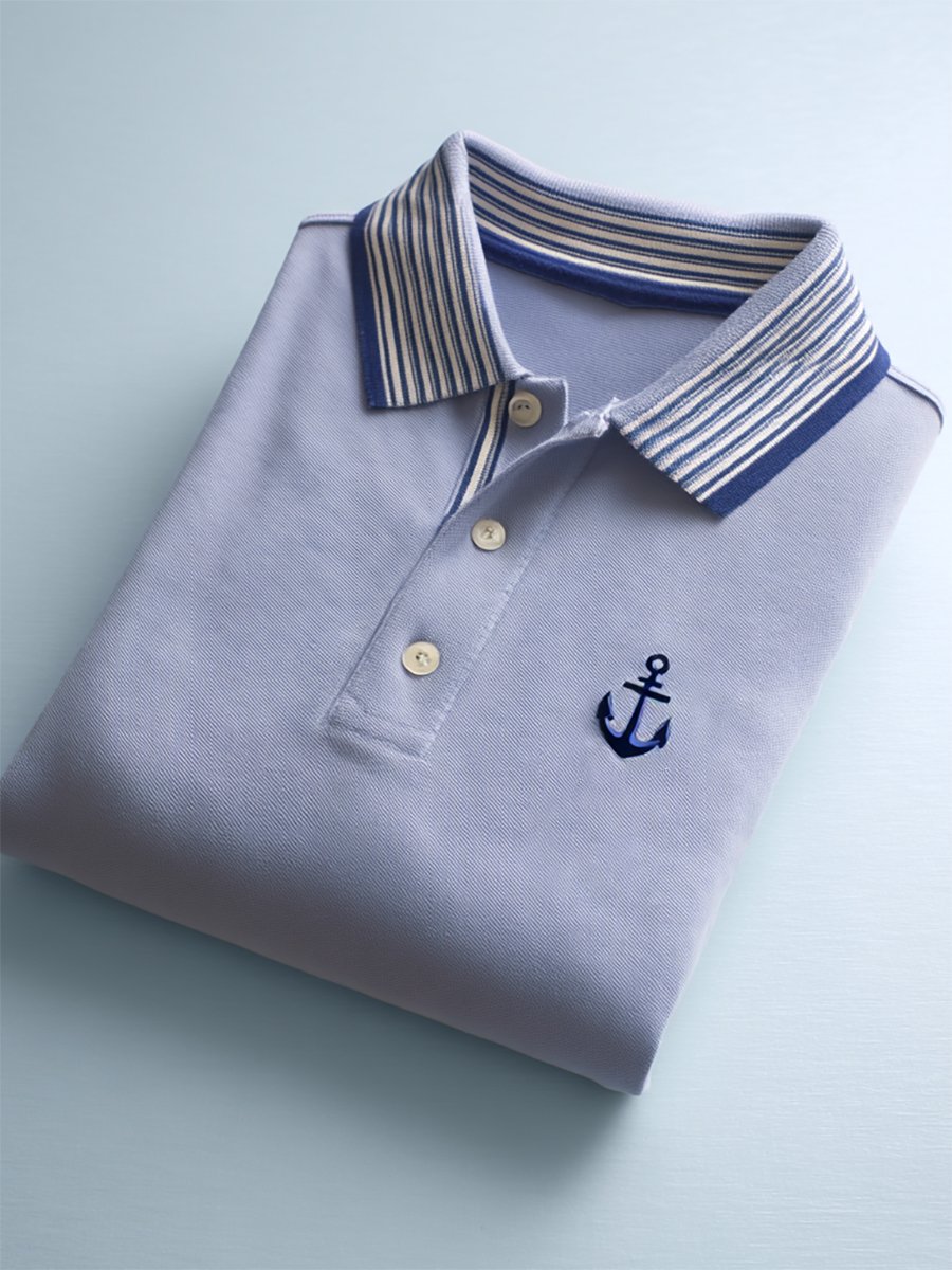 Men's Business Casual Button Short Sleeve Polo Shirt