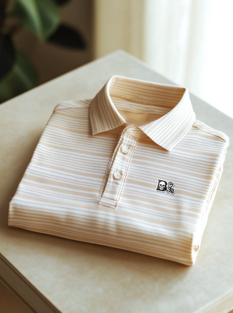 Men's Business Casual Button Short Sleeve Polo Shirt