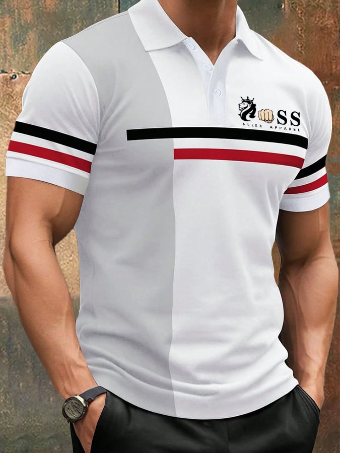 Stylish business casual polo shirt for men in contrasting color
