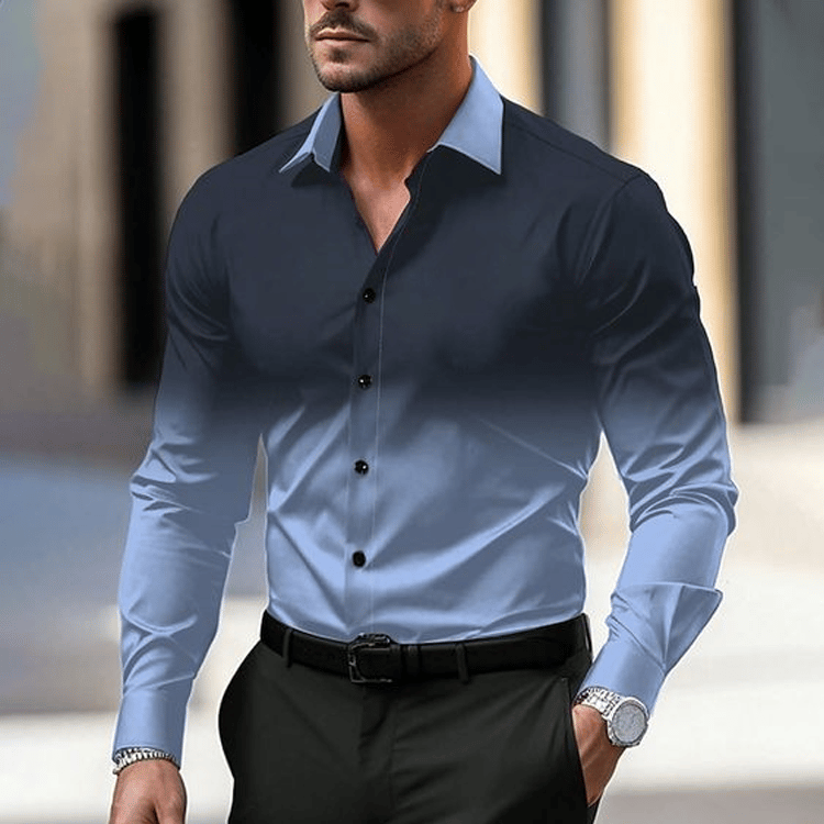 Men's Geometric Design Business Casual Shirt