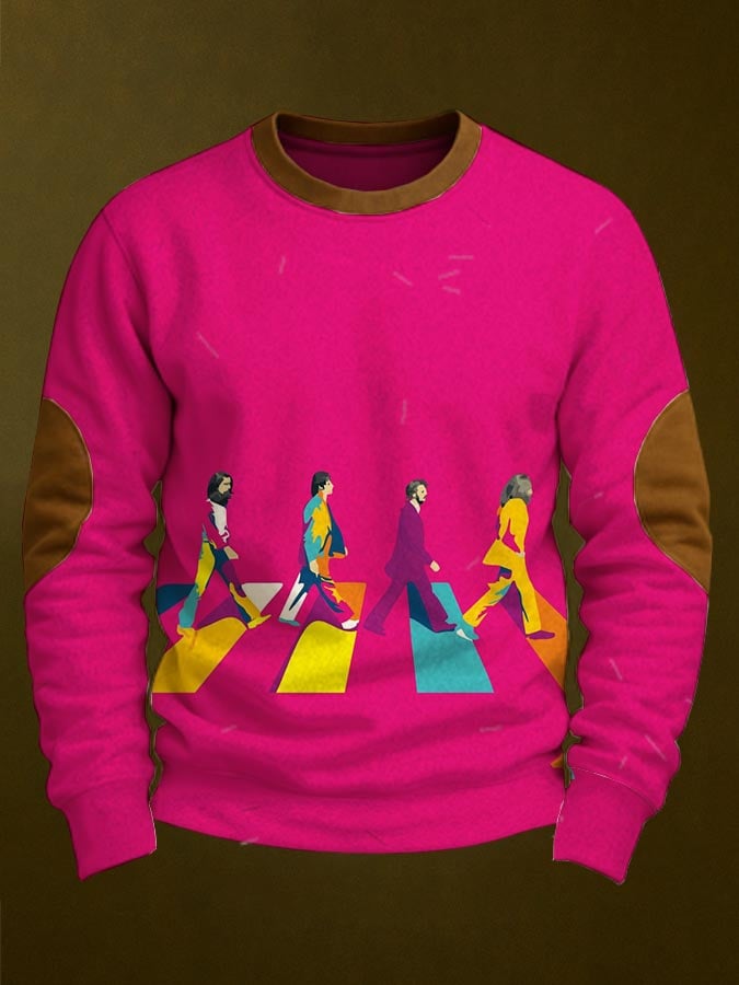Men's Vintage Musical Print Sweatshirt