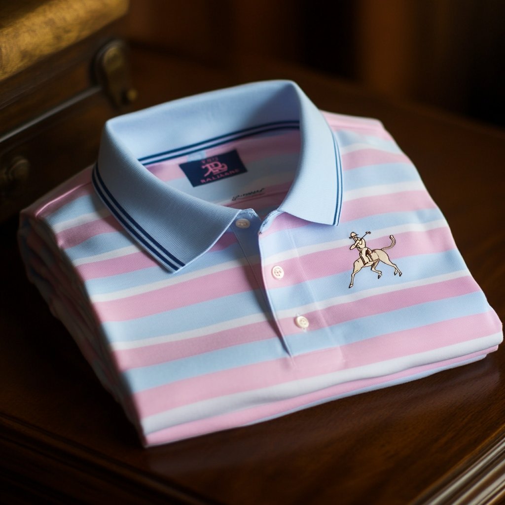 Men's Business Casual Pony Embroidered Button Short Sleeve Polo Shirt
