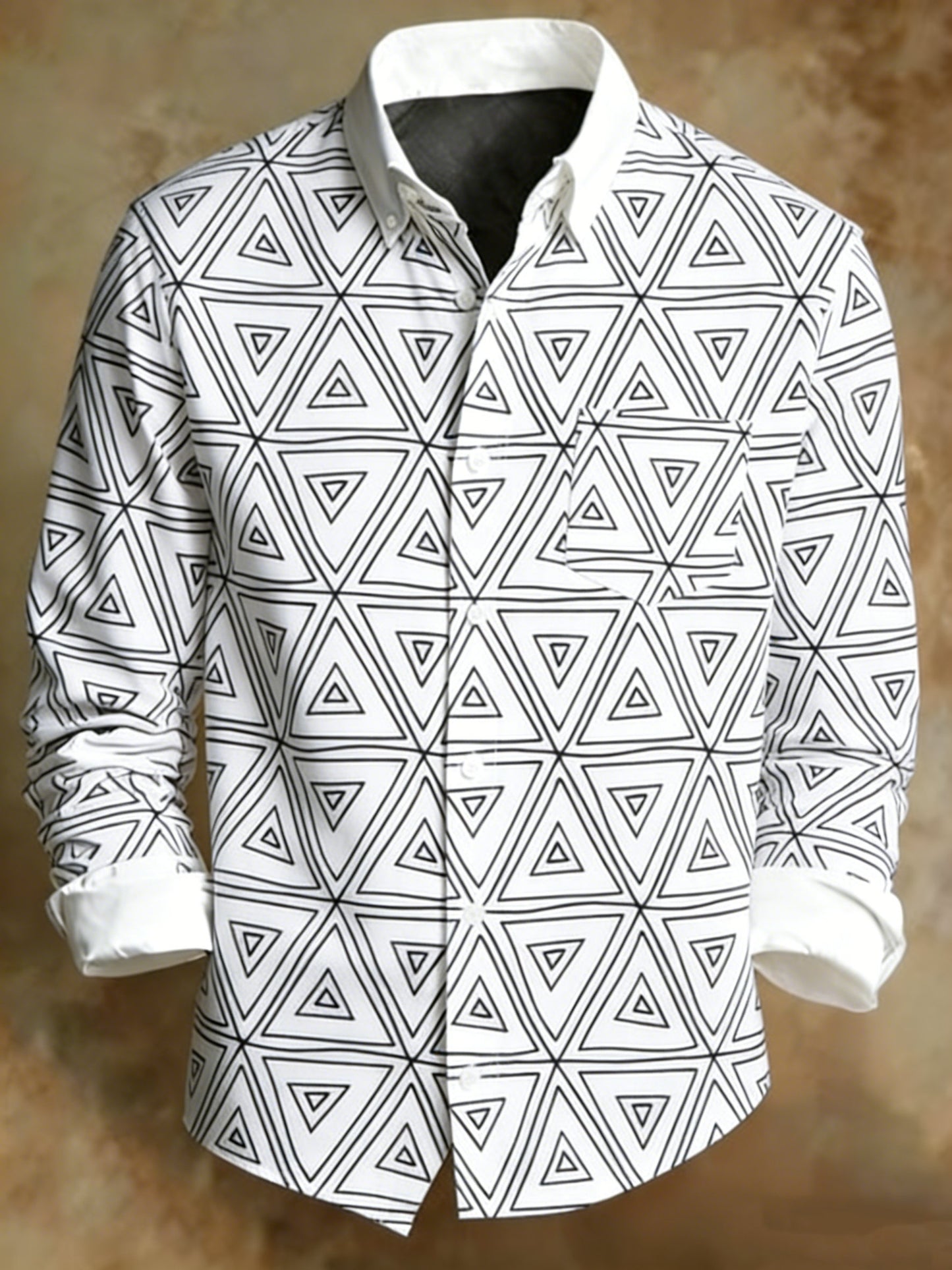 Men's Geometric Gradien Business Abstract Art Shirt