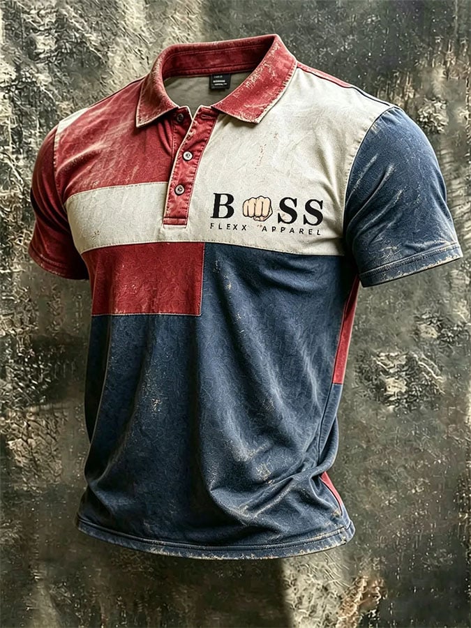 Men's Printed Short-Sleeve Polo Shirt