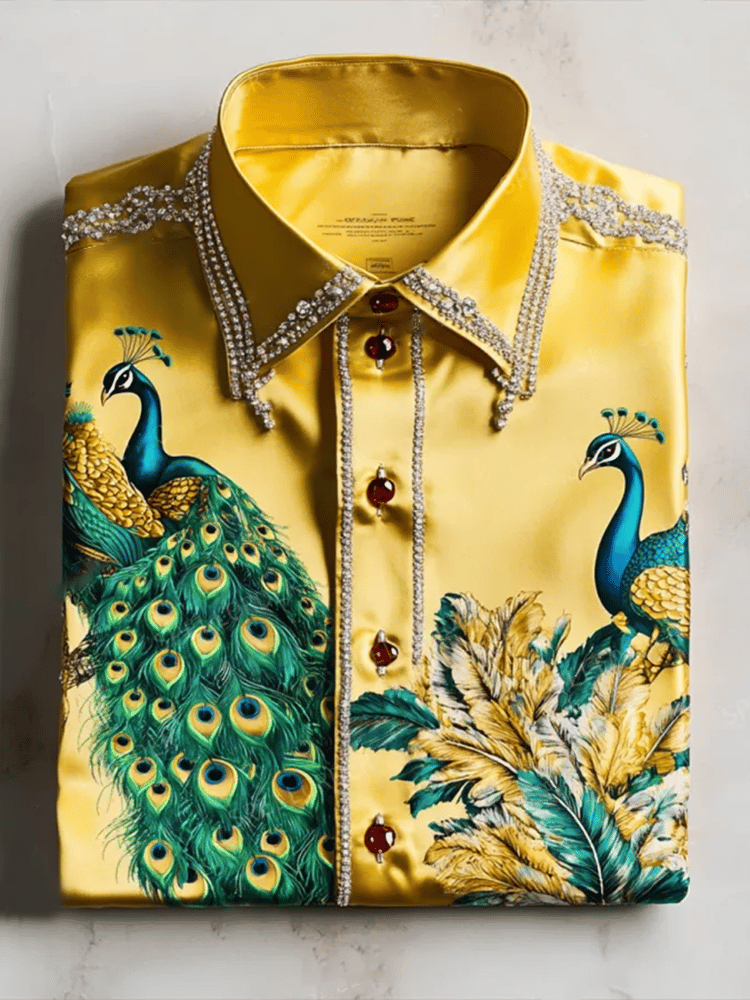 Men's Satin Luxe Long Sleeve Button Down Shirt