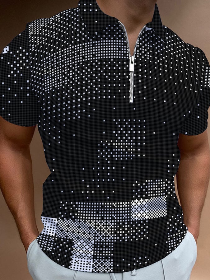 Casual Men'S Zipper Polo