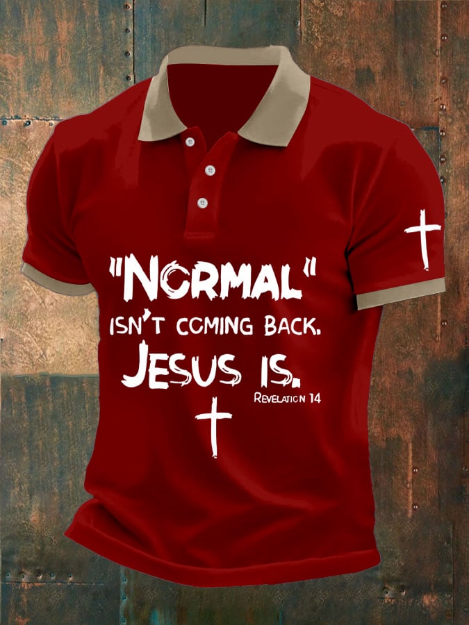Men's Retro Faith Casual Printed Polo Shirt