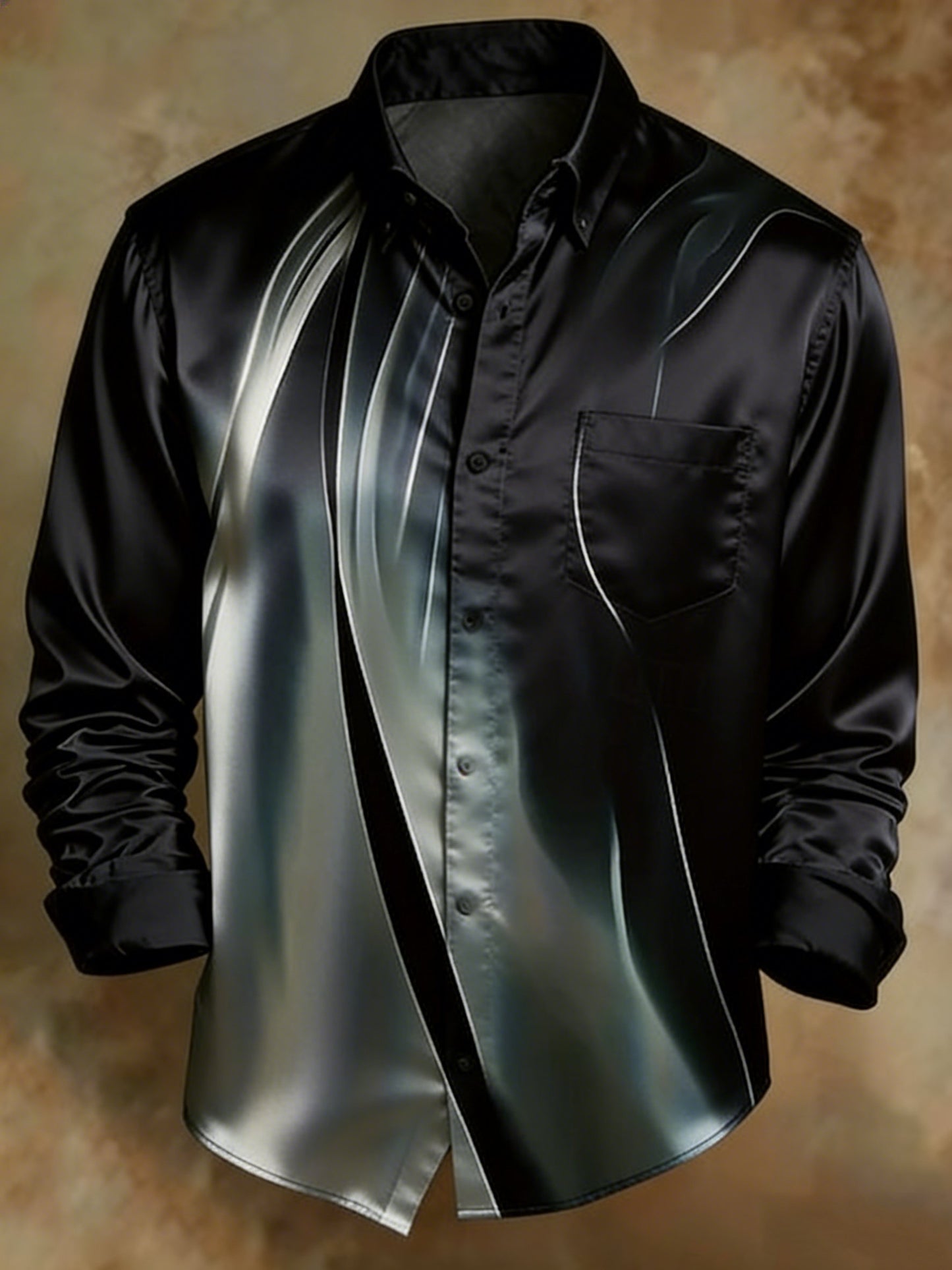 Men's Geometric Gradient Color Abstract Art Shirt