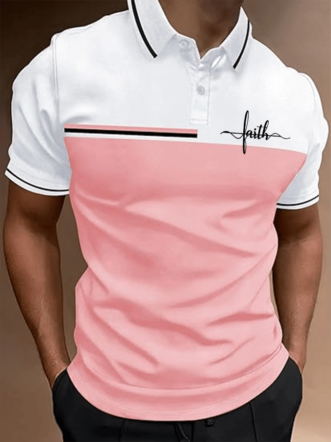 Men's Faith Printed Casual Polo Shirt