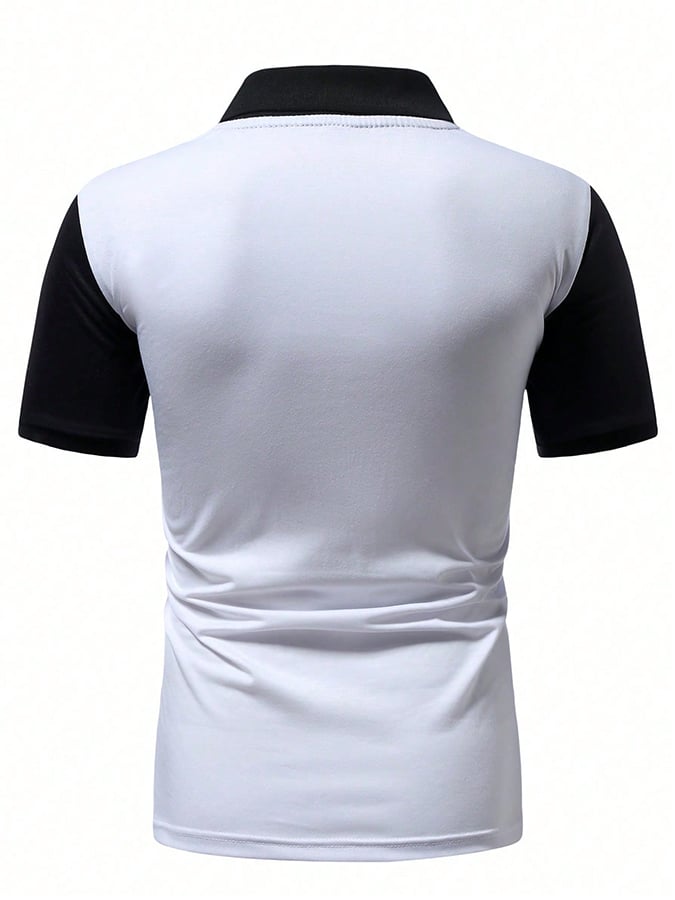 Men's Letter Printed Casual Polo Shirt