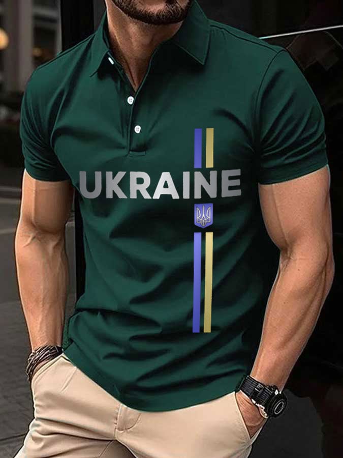 Men's Ukraine printed polo shirt