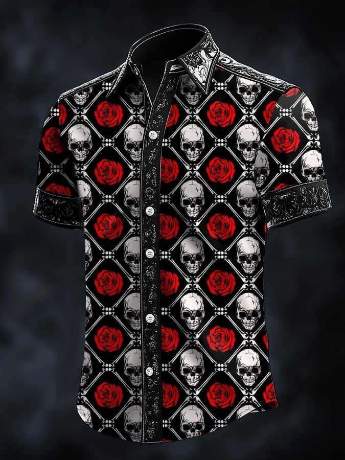 Men's Skull Art Print Shirt