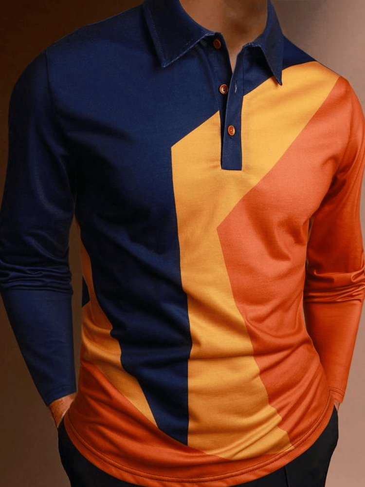 Men's Business Casual Striped Zip-Up Shirt