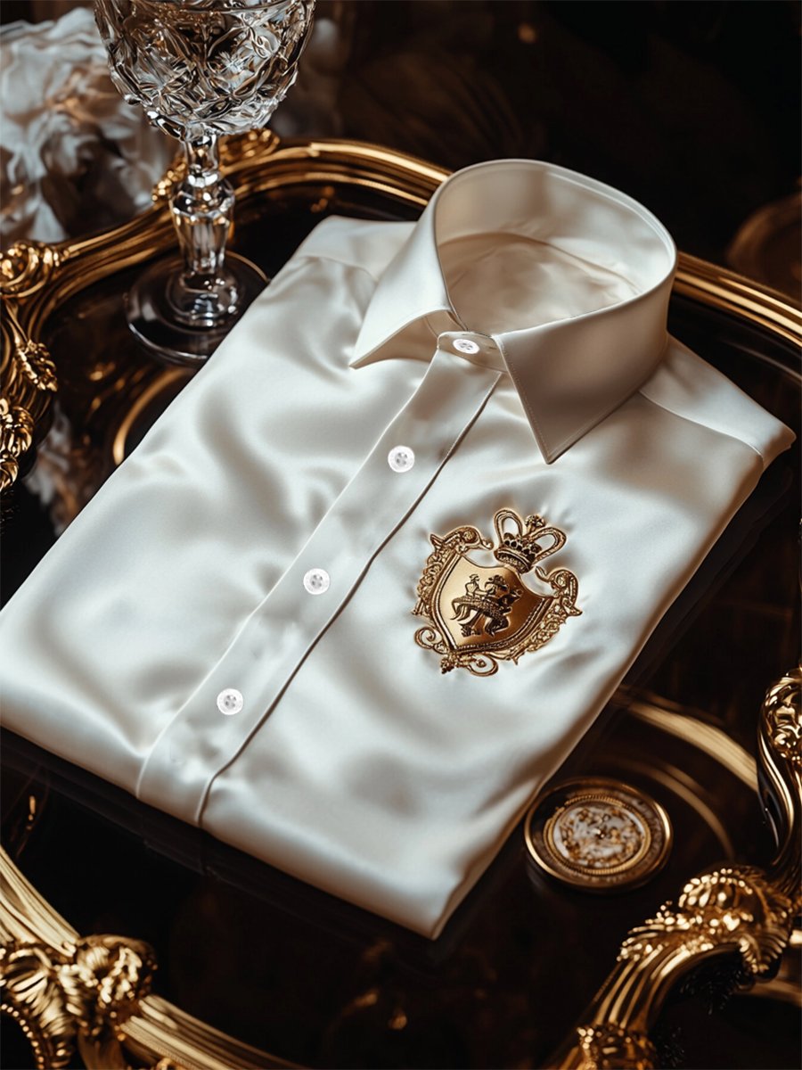 Men's Satin Luxe Long Sleeve Button Down Shirt