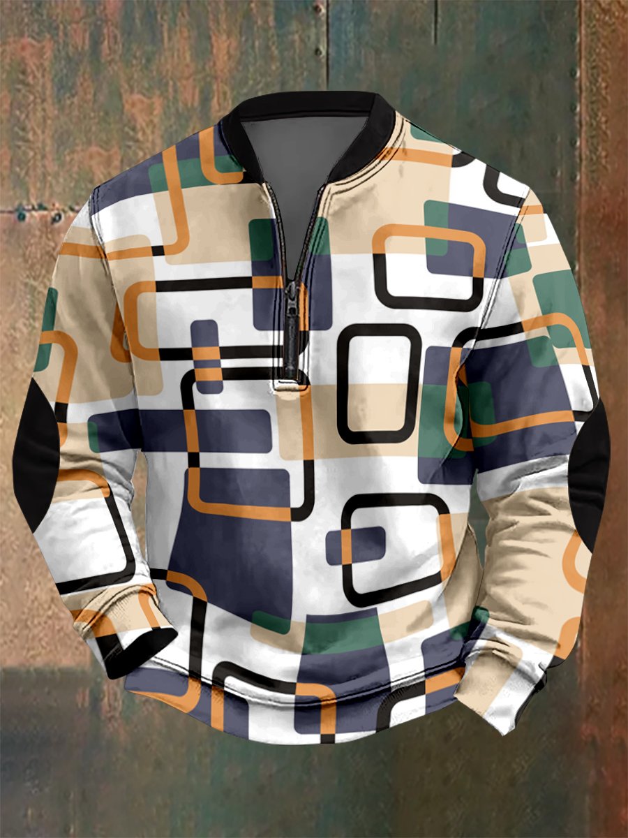 Men's Hawaiian Abstract Geometric Print Sweatshirt
