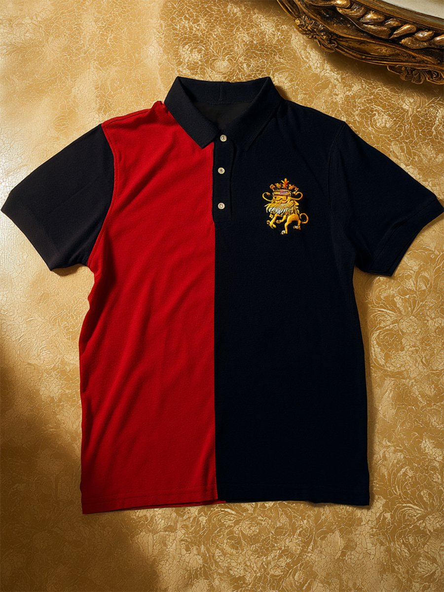 Men's Business Casual Button Short Sleeve Polo Shirt