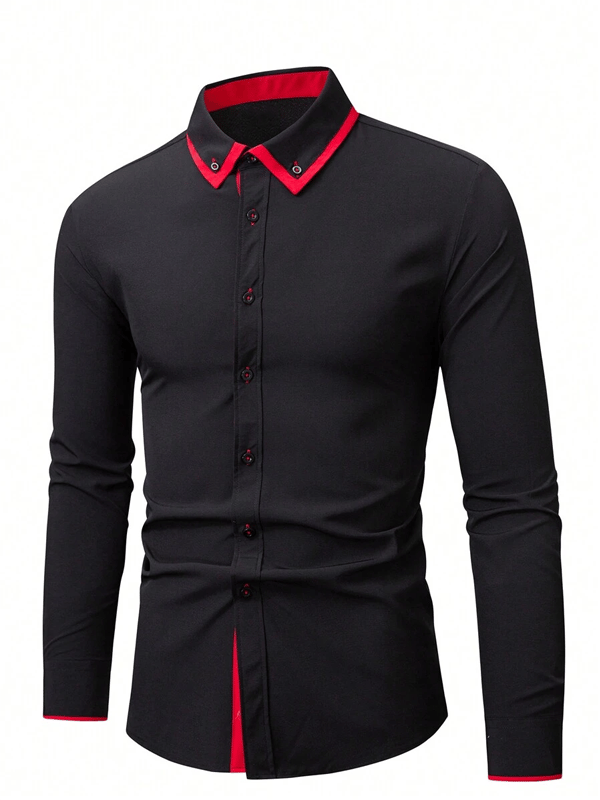 Men's Business Casual Long Sleeve Shirt